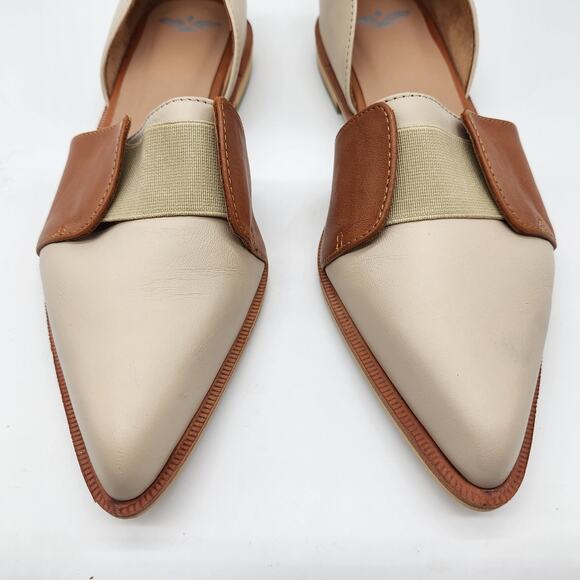 Fortress of Inca Paloma Point Toe Flats Cream Carmel Leather EU 38 US 8 - Picture 3 of 9